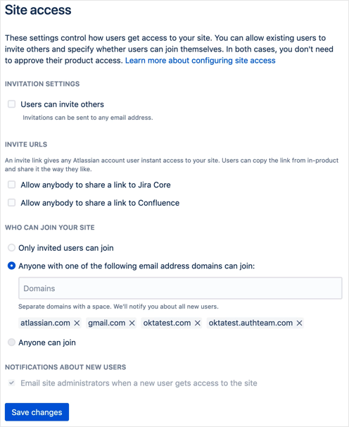Atlassian define Site access.