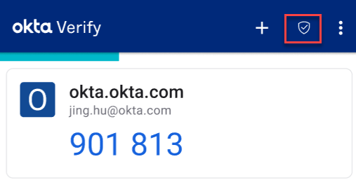 Device Health icon on the Okta Verify main page.