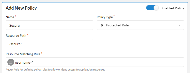 Example protected rule protecting the /secured/ resource.