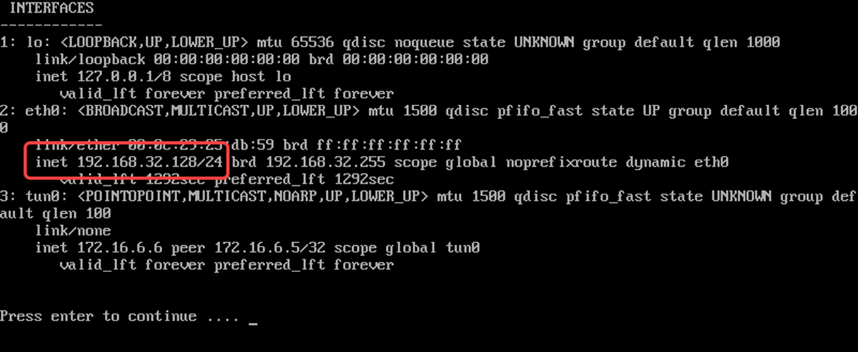 Determine the IPv4 address.