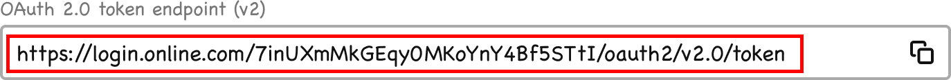 Copy the OAuth 2.0 token endpoint in Microsoft Entra ID